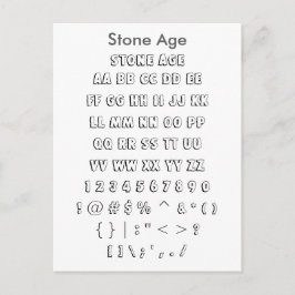 Steenleeftijd - Steekproefblad Zazzle Font Briefkaart