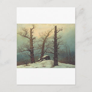 Steenmannetje in de sneeuw van Caspar David Friedr Briefkaart
