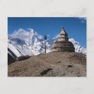 Steenmonument en Snowy Mountains (Himalaya) Briefkaart
