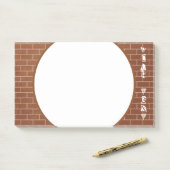 Steenmuur Sticky Notes met aangepaste Jouw tekst n (Op bureau)