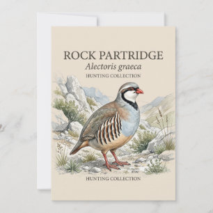 Steenpatrijs, Alectoris Graeca Jacht Vogels Kaart