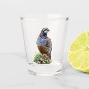 Steenpatrijs ,Kunst Shot Glas