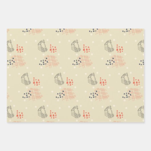 steenrood abstract inpakpapier vel (Voorkant)