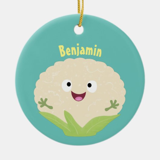 Steenteeltproducten met fijne bloemkool keramisch ornament (Voorkant)