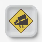 Steep Grade Traffic Sign Trucking Hauling Caution Papieren Bordje (Voorkant)