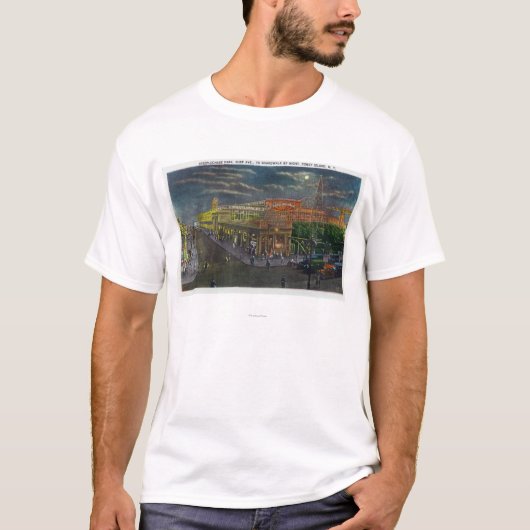 Steeplechase Park Surf Ave to Broadway op T-shirt (Voorkant)