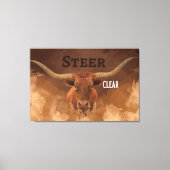 'Steer Clear' Langhoorn Opgespannen Canvasprint Canvas Afdruk (Voorkant)