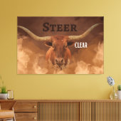 'Steer Clear' Langhoorn Opgespannen Canvasprint Canvas Afdruk (Insitu (Woonkamer))