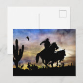 Steer Roping Cowboy and Horse Southwestern Desert Briefkaart (Voorkant / Achterkant)