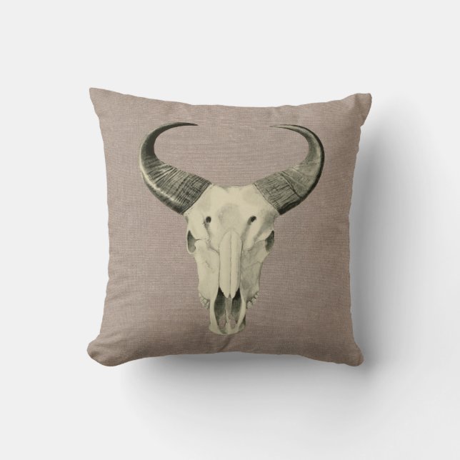 Steer Skull Pillow Kussen (Voorkant)