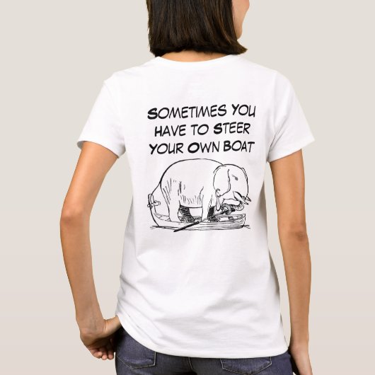 Steer uw eigen Boat Quote met Funny Elephant T-shirt (Achterkant)