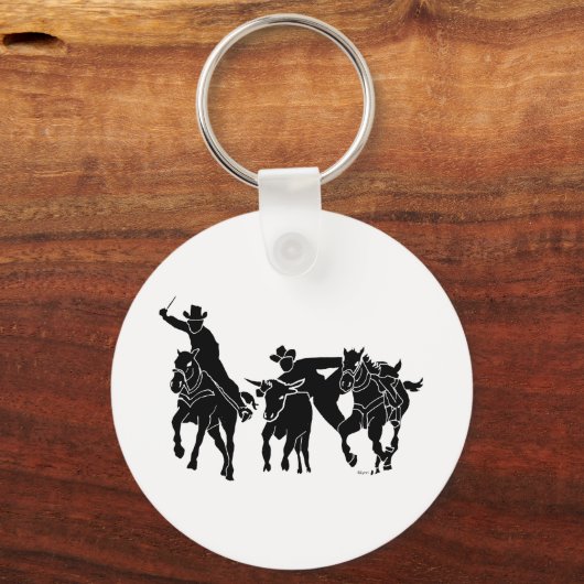 Steer Wrestling 1 Sleutelhanger (Voorkant)
