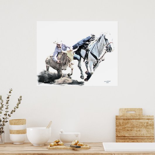 Steer Wrestling poster (Keuken)