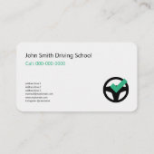 Steering Wheel & checkmark - Driving School Visitekaartje (Achterkant)