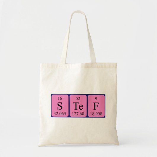 Stef periodieke lijstnaam canvas tas (Voorkant)