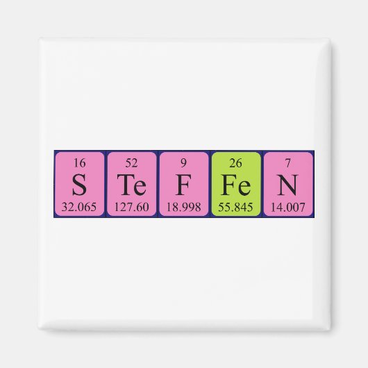 Steffen periodieke tabelnaam magnet magneet (Voorkant)