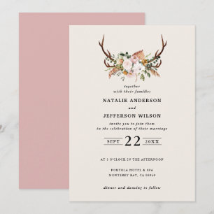 Steg blush roze florale roestachtige elegante mode kaart