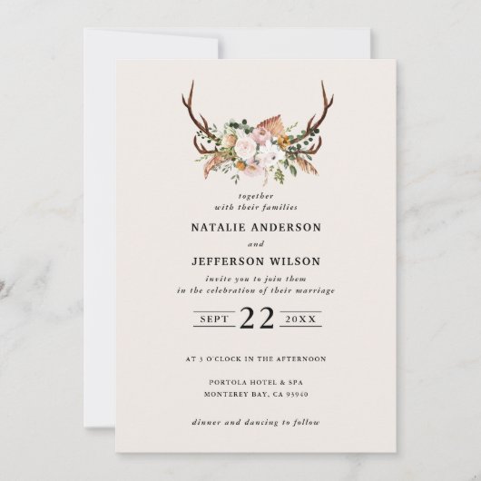 Steg Roestterracotta floral rustige moderne Kaart (Voorkant)