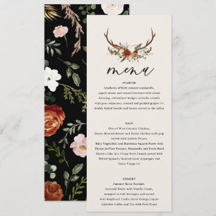 Steg zwarte terracotta florale roestachtige elegan menu