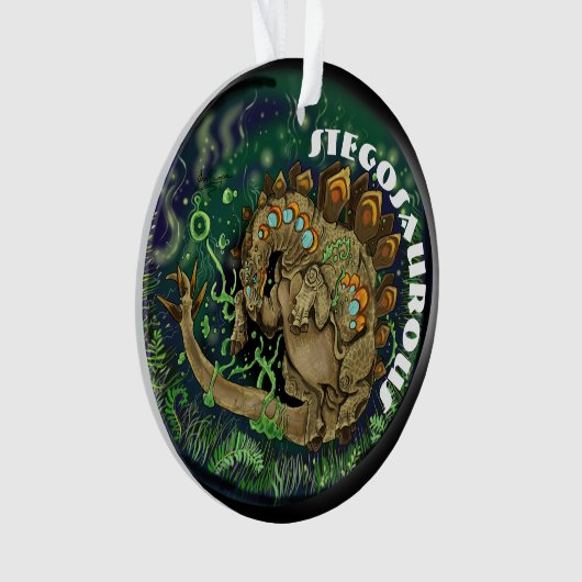 Stegosaurous Dinosaur Art Ornament (voorkant)