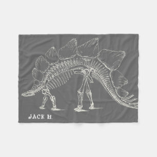 Stegosaurus aan de Max Dinosaur Botten grijs Fleece Deken