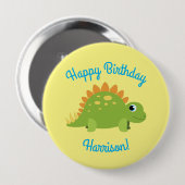 Stegosaurus Dinosaur Birthday Party Ronde Button 4,0 Cm (Voorkant /achterkant)