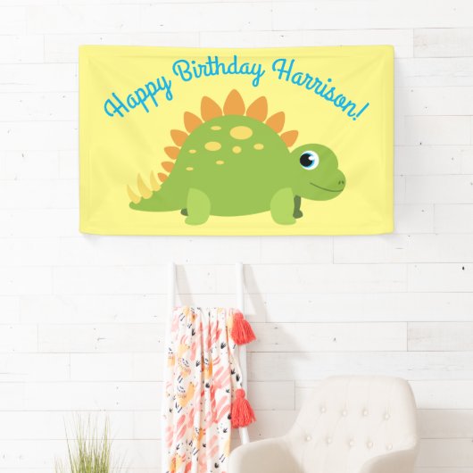 Stegosaurus Dinosaur Birthday Party Spandoek (Insitu)