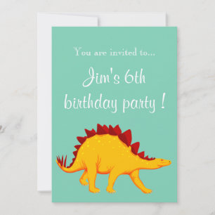 Stegosaurus dinosaur boyfeestje kaart