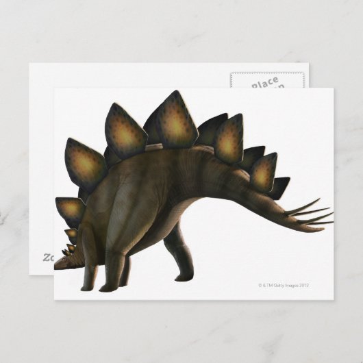 Stegosaurus dinosaur, computerkunstwerk. briefkaart (Voorkant / Achterkant)