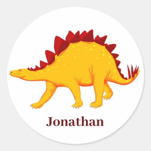 Stegosaurus Dinosaur Design Classic Round Sticker (Voorkant)