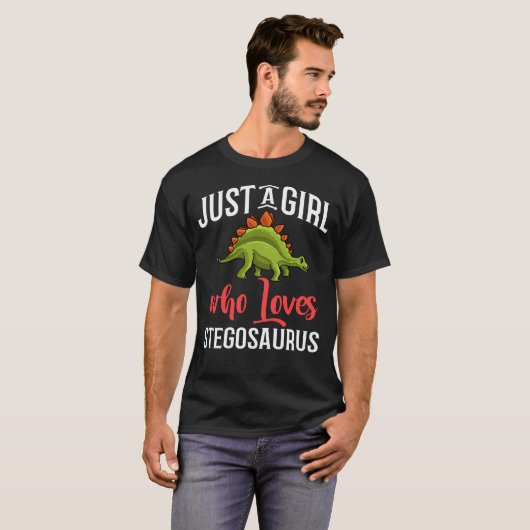 Stegosaurus Dinosaur Fossil Skull Skeleton T-shirt (Voorkant volledig)