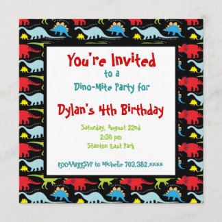 Stegosaurus Dinosaur Invitations de fête d'anniver
