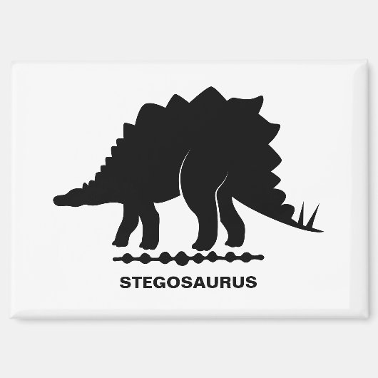 Stegosaurus Dinosaur Silhouette Magneet (Voorkant)