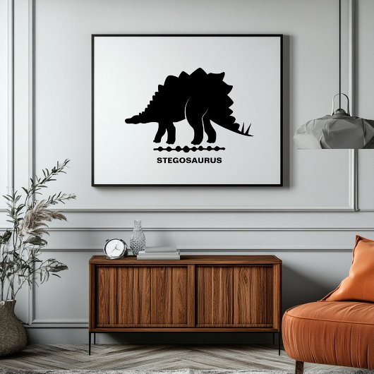 Stegosaurus Dinosaur Silhouette Poster