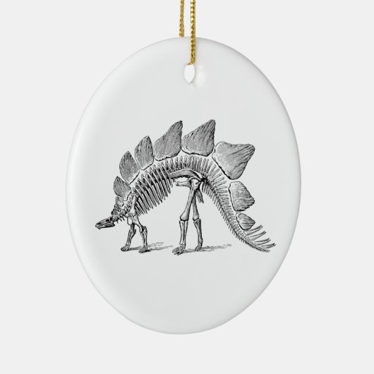 Stegosaurus Dinosaur Skeleton Fossil Keramisch Ornament (Rechts)
