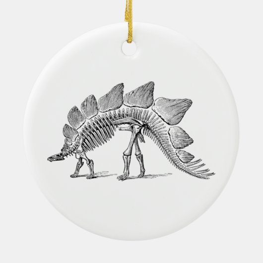 Stegosaurus Dinosaur Skeleton Fossil Keramisch Ornament (Achterkant)