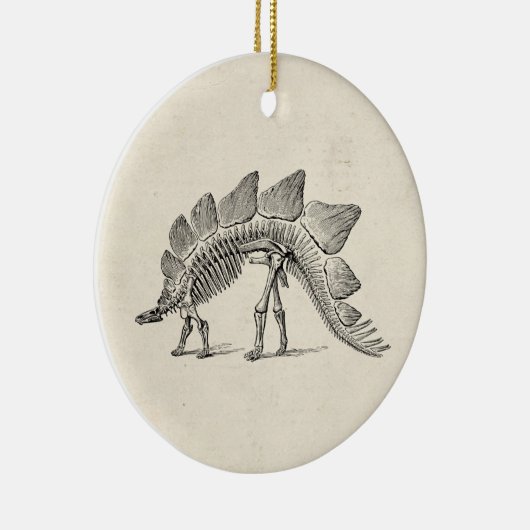 Stegosaurus Dinosaur Skeleton Fossil Keramisch Ornament (Rechts)