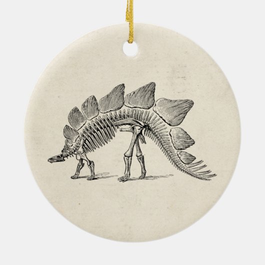 Stegosaurus Dinosaur Skeleton Fossil Keramisch Ornament (Achterkant)