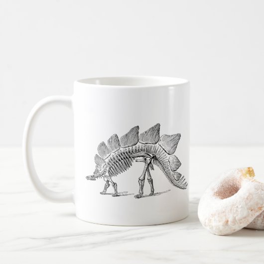Stegosaurus Dinosaur Skeleton Fossil Koffiemok (Met donut)