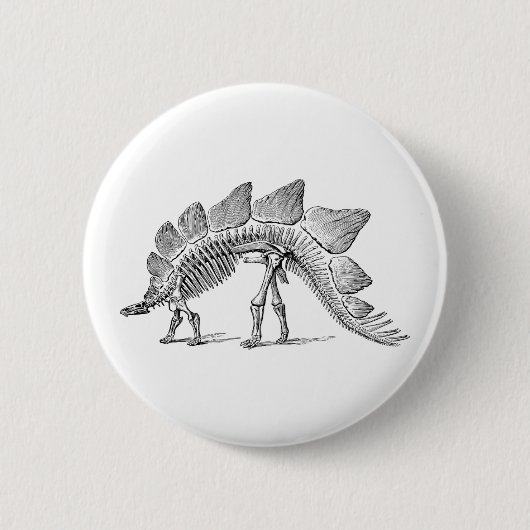 Stegosaurus Dinosaur Skeleton Fossil Ronde Button 5,7 Cm (Voorkant)