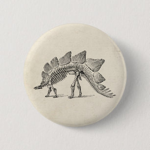 Stegosaurus Dinosaur Skeleton Fossil Ronde Button 5,7 Cm