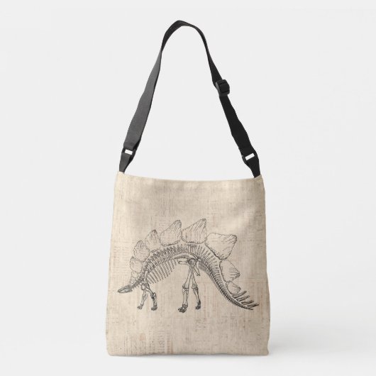 Stegosaurus Dinosaur Skeleton  Script Paper Crossbody Tas (Achterkant)