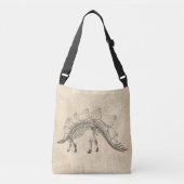 Stegosaurus Dinosaur Skeleton  Script Paper Crossbody Tas (Voorkant)
