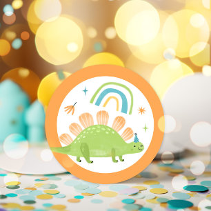Stegosaurus Dinosaur Verjaardagsfeestgunsten Ronde Sticker