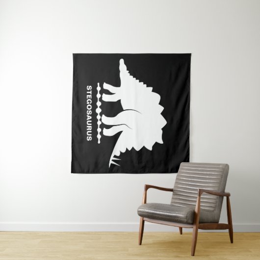 Stegosaurus Dinosaure Silhouette Tapisserie (En situation (horizontale))