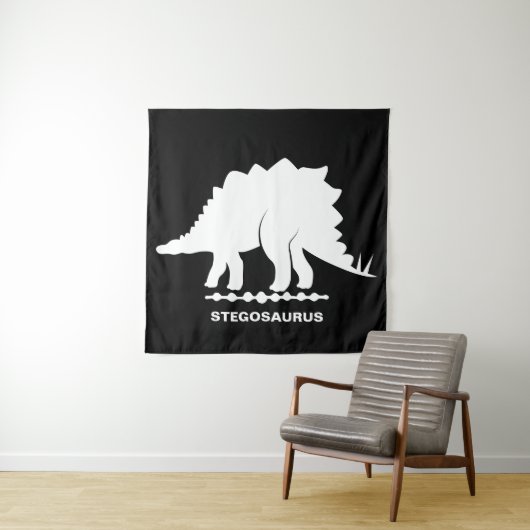 Stegosaurus Dinosaure Silhouette Tapisserie (En situation)