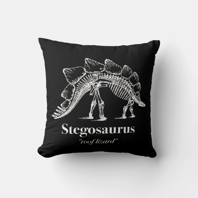 Stegosaurus Dinosaurus Skelet Botten Cool Kussen (Voorkant)