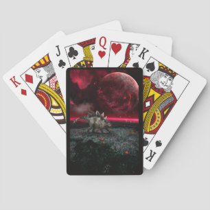 Stegosaurus in dramatische scène pokerkaarten