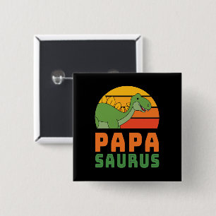 Stegosaurus Papasaurus Dinosaur Vaderdag Vierkante Button 5,1 Cm
