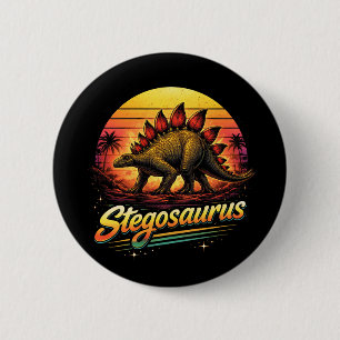 Stegosaurus Ronde Button 5,7 Cm